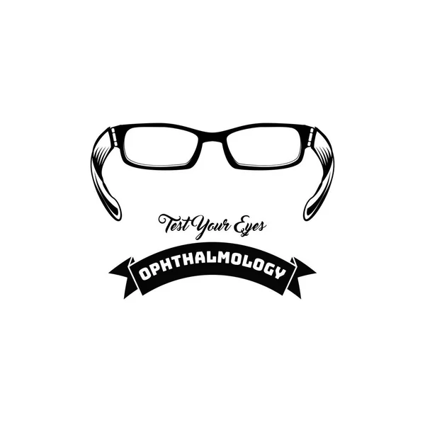 Eyeglasses, accessory, glasses. Test your eyes lettering. Vector illustration. — Stock Vector