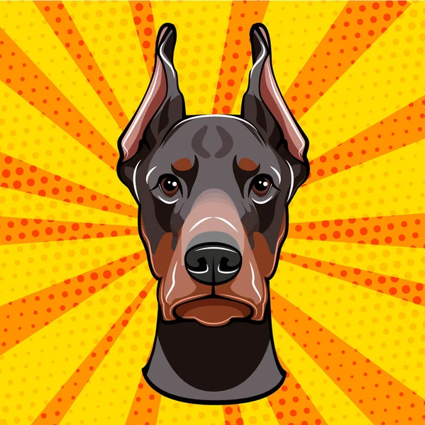 Image de Dobermann. Illustration vectorielle . — Image vectorielle