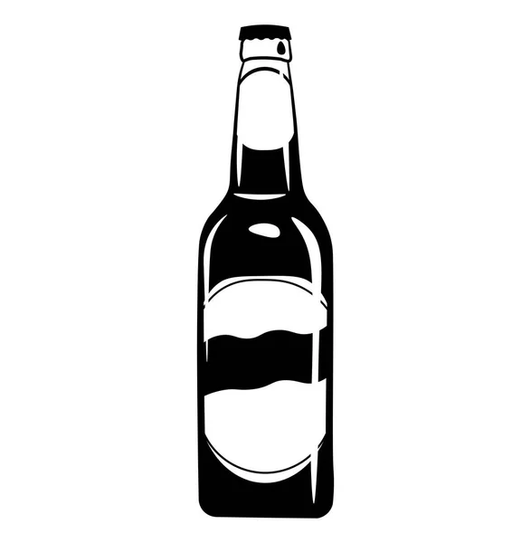 Piwo butelka ikona. Pić alkoholu. Ilustracja wektorowa. — Wektor stockowy
