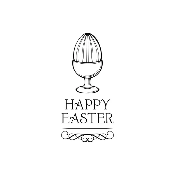 Porte-œufs de Pâques, tasse à œufs. Bonne carte de vœux de Pâques. Vecteur . — Image vectorielle