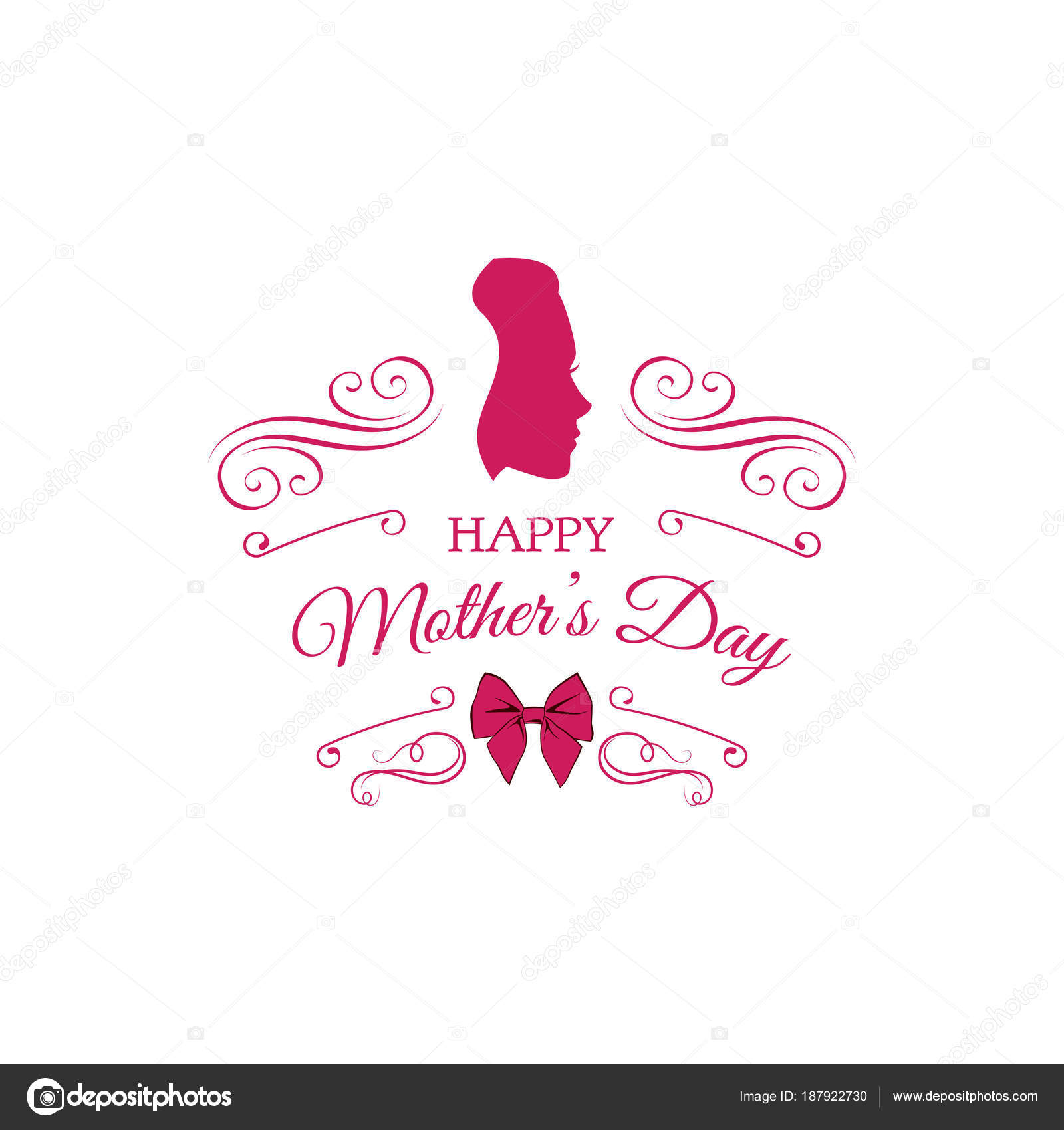 Download Mothers day card. Ladies silhouette. Swirls, ornate frames ...