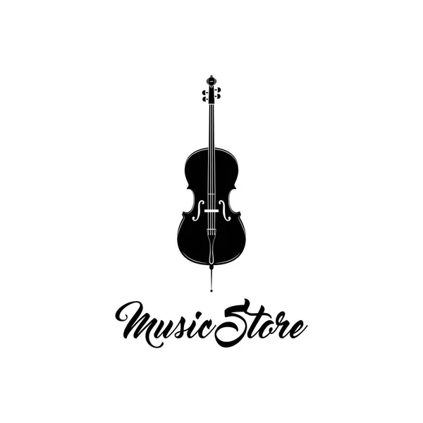 Icono de violín. Instrumento de cuerda clásico. Logo de la tienda de música. Ilustración vectorial . — Vector de stock