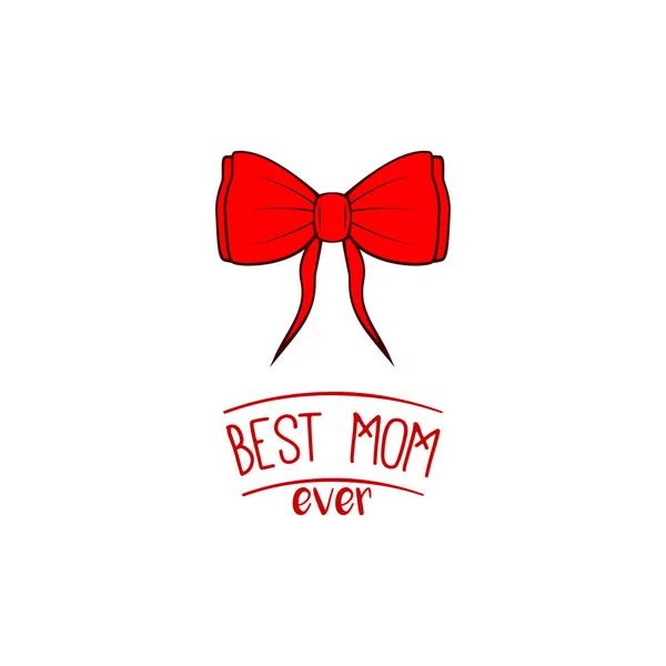 Happy Mother s Day. A holiday gift with bow for best mom. Vector illustration. — Stock Vector