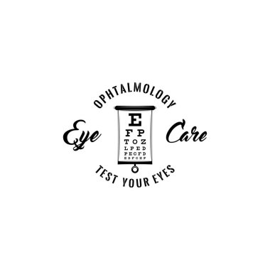 Görme Denetleme Kurulu. Göz bakımı, göz ve göz hastalıkları yazıtlar Test. Vektör dosyası.