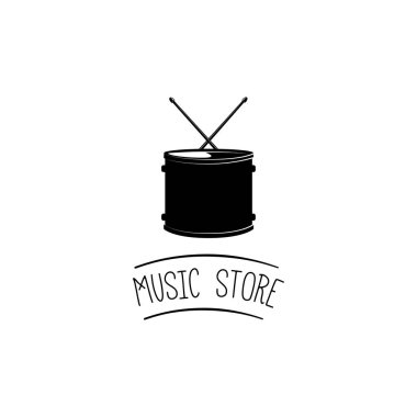 Davul, müzik aleti, davul çalmayı. Vektör çizim.