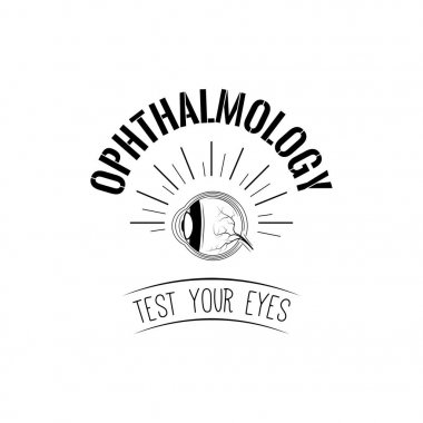 Sağlıklı göz simgesini. Oftalmoloji rozeti. Göz Kliniği logosunu görmeniz gerekir. Vektör tasarımı.
