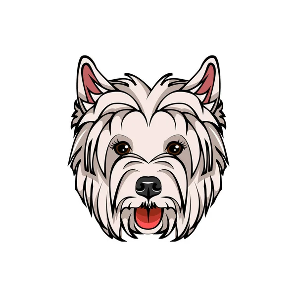 West Highland White Terrier Porträt. Hunderasse. Vektorillustration. — Stockvektor
