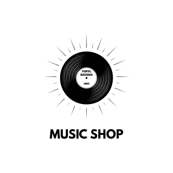 Grabación de vinilo. tienda de discos de vinilo. Vinilo retro. Logotipo de música. Vector . — Vector de stock