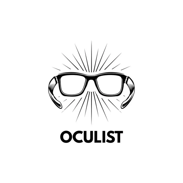 안경 아이콘입니다. Oculist 로고입니다. 광선에 안경입니다. 벡터 일러스트 레이 션. — 스톡 벡터