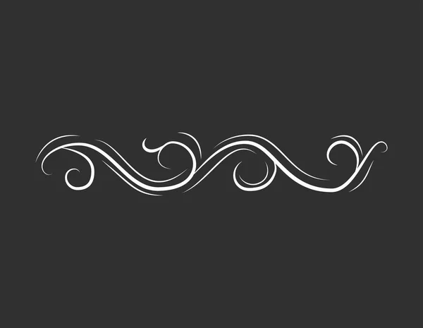 Ornamental swirly border, vignette, page decoration. Vector scroll element. — Stock Vector