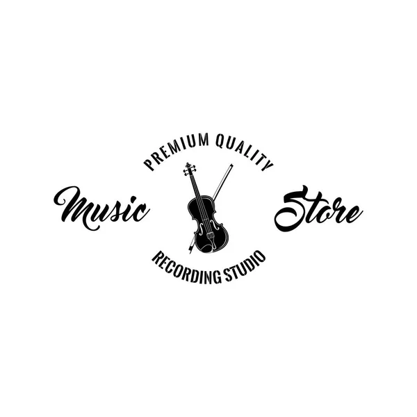 Icono de violín. Instrumento de cuerda clásico. Logo de la etiqueta de la tienda de música. Vector . — Vector de stock