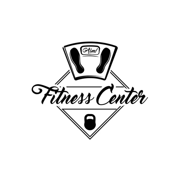 Kettlebell, Waage, Gewichtswaage. Fitness-Center-Logo. Vektorillustration. — Stockvektor