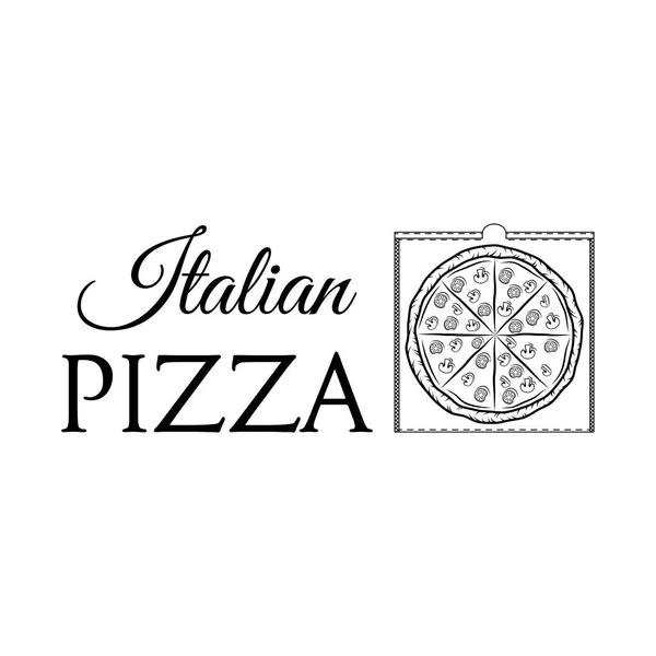 피자 상자입니다. 이탈리아 피자 로고입니다. 디자인 메뉴입니다. 벡터. — 스톡 벡터