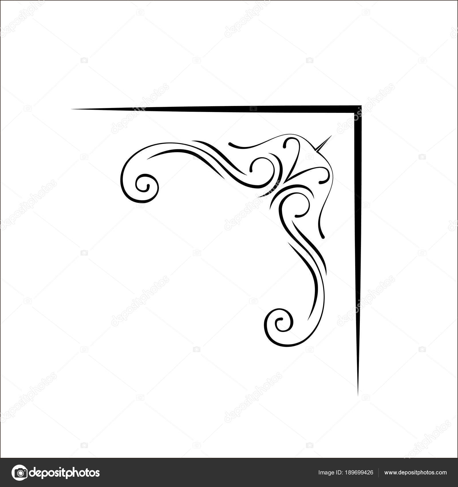 Ornamental Swirly Corner Page Decoration Filigree