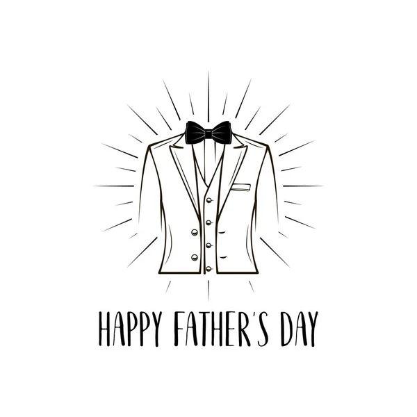 男士套装。领结。父亲节贺卡。父亲节假期。矢量. — 图库矢量图片