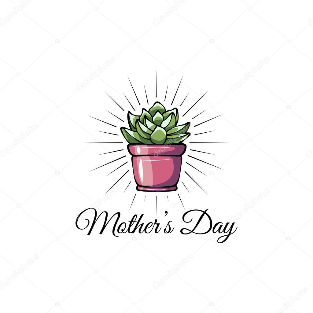 Download Succulent. Mothers day greeting card. Flower icon. Mom ...
