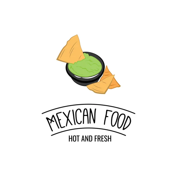 Nachos Tortilla chipsy. Mexické jídlo. Mexiko. Mexická kuchyně. Vektor. — Stockový vektor