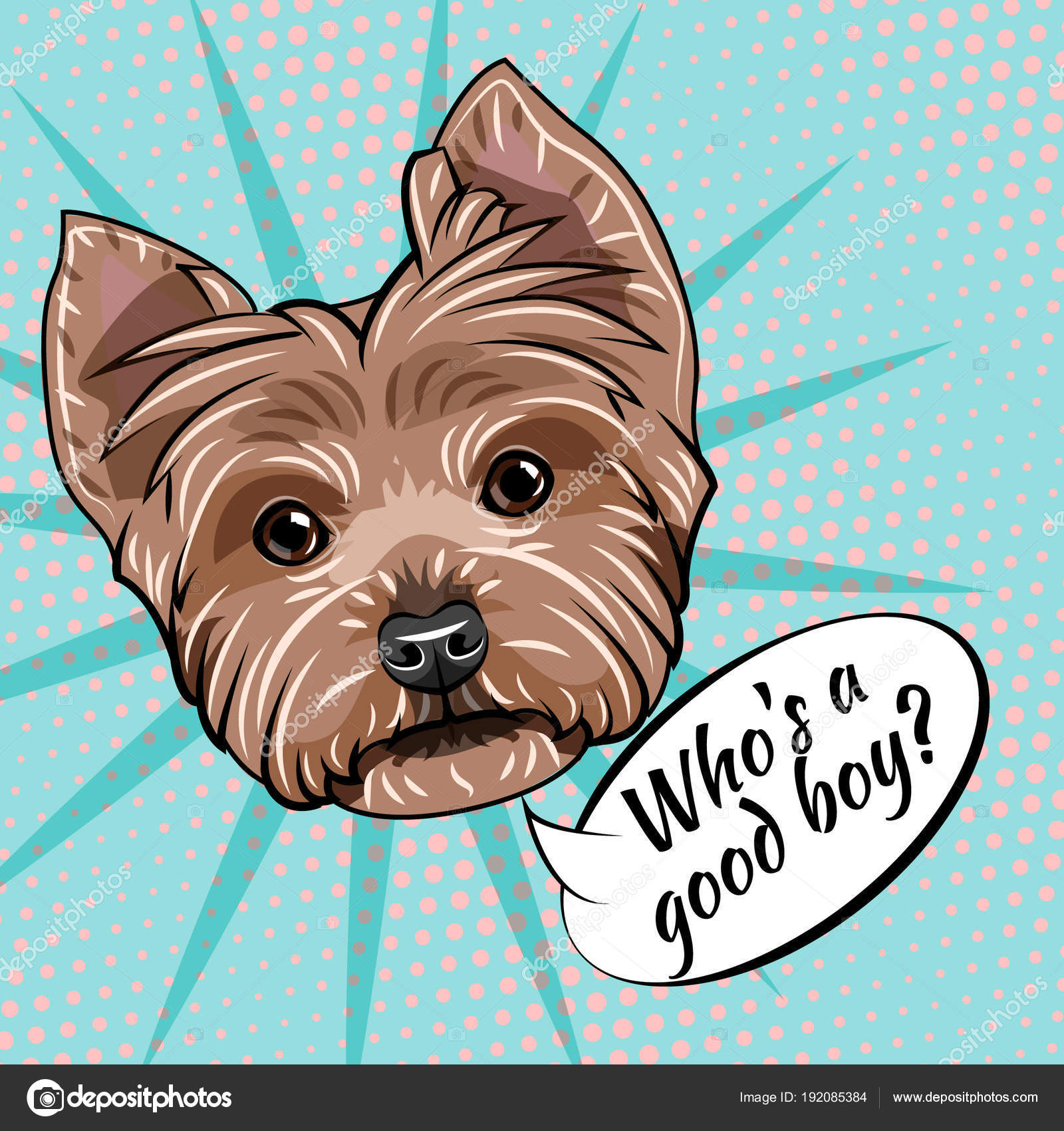Portrait De Chien Yorkshire Terrier Qui Est Inscription Bon