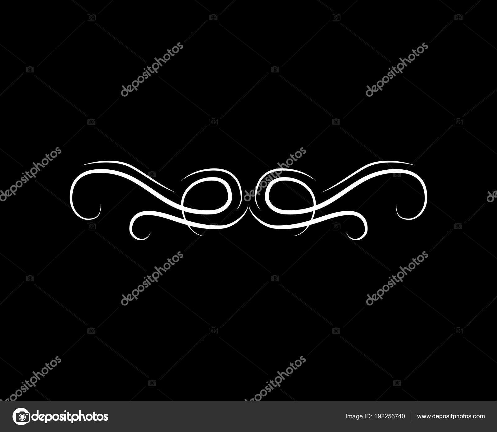 Calligraphic Swirl Scroll Element Filigree Wave Flourish