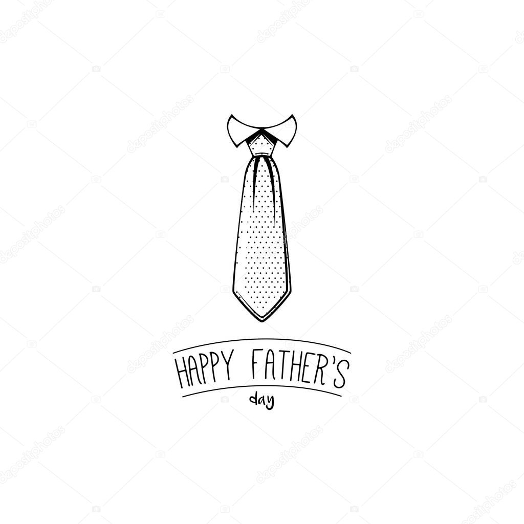Necktie, Tie icon. Happy fathers day card design. Dads gift. Vector.
