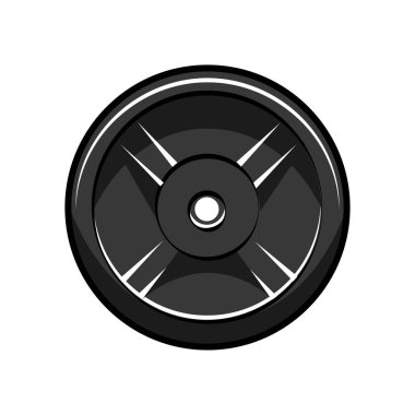 Disk halter. Spor idolü. Vücut geliştirme, Fitness logo etiket rozet amblemi. Vektör.