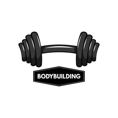Dumbbell simgesi, karakeçi simgesi. Vücut geliştirme amblemi logosu. Fitness işareti. Vektör
