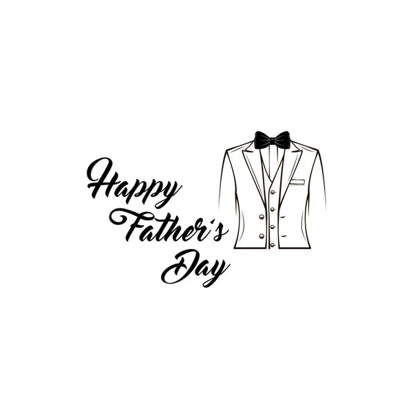 快乐父亲日卡。西装领结贺卡设计优雅的服装。父亲假期。向量. — 图库矢量图片
