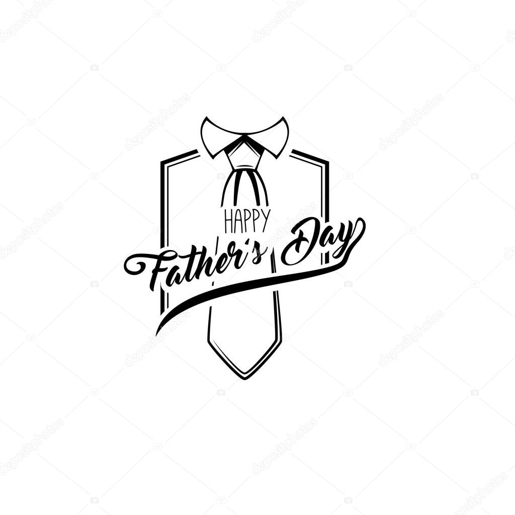 Happy fathers day greeting card. Necktie, Tie. Dads holiday gift. Vector.