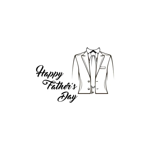Поздравительная открытка на День отца. Смокинг, мужской костюм, галстук, галстук. Папа здоровается. Вектор . — стоковый вектор