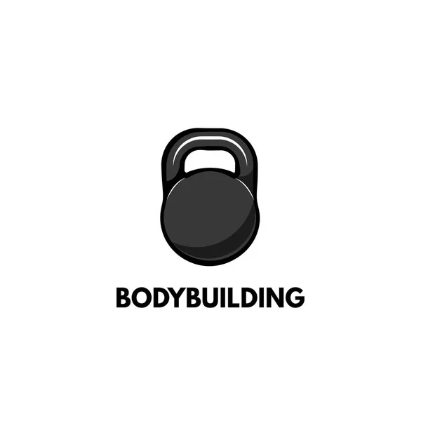 Icône Kettlebell. Insigne de poids. Étiquette emblème logo Bodybuilding. Icône Spotr. Vecteur . — Image vectorielle