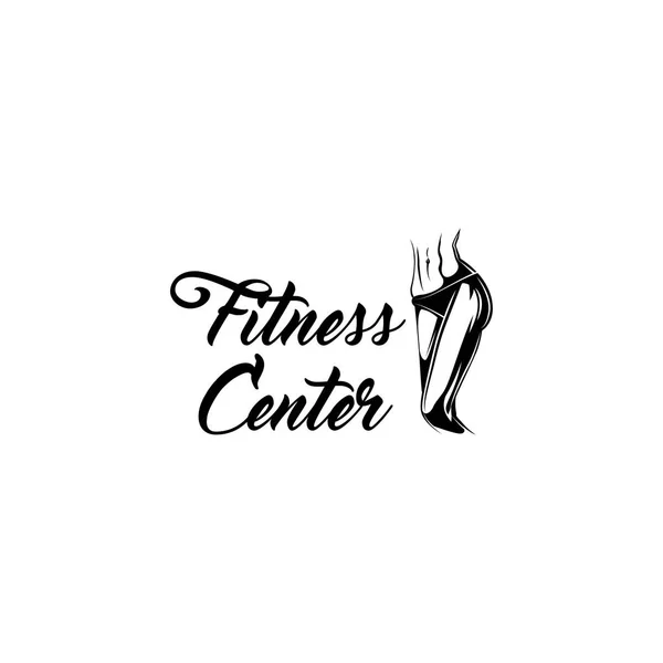 Muskulöser weiblicher Körper. Fitness Center Etikett Emblem Logo. Sportliche Frauen. Vektor. — Stockvektor