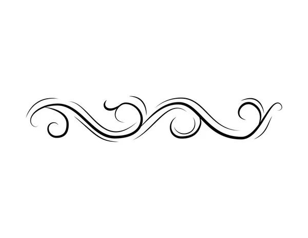 Decorative curl. Swirl. Calligraphic filigree element for design. Page border, divider. Wedding, Christmas card. Vintage decoration. Vector. — Stock Vector