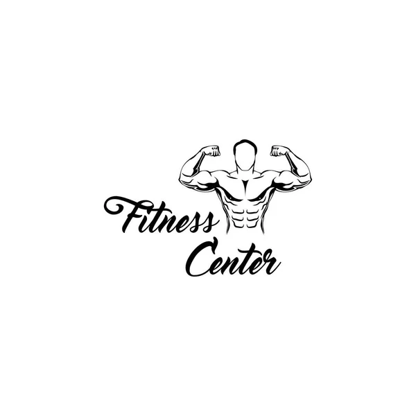 Bodybuilder. Fitness center Logo Template. Sportsman, Muscular man. Vector. — Stock Vector