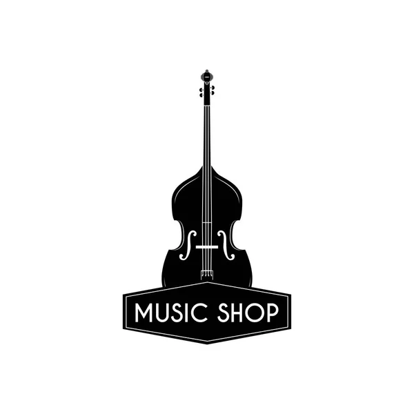Icono Volin. Logo de la tienda de música. emblema de la etiqueta de la tienda de música. Símbolo del instrumento musical. Vector . — Vector de stock