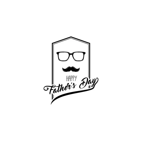 快乐的父亲节设计。眼镜胡子父亲节符号。贺卡。爸爸的礼物。向量. — 图库矢量图片