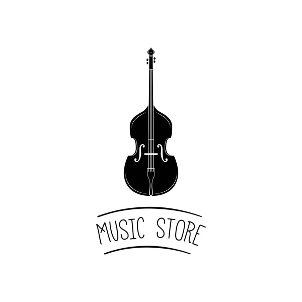 Violin icon. Music store label logo. Musical instrument Symbol. Vector. — Stock Vector