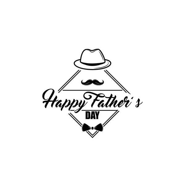 父亲节贺卡。礼帽, 胡子, 领结。爸爸打招呼。快乐的父亲节刻字。向量. — 图库矢量图片