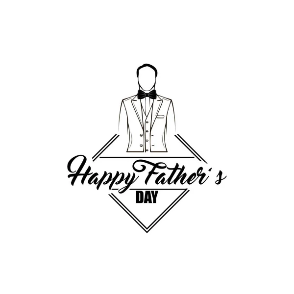 Fathers Day card. Bow tie, tuxedo, elegant costume. Happy Fathers day greeting card. Dad gift. Dads holiday. Vector. — Stock Vector
