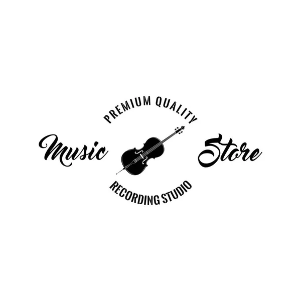 Icono de violín. emblema del logotipo de la etiqueta de la música. Instrumento musical Símbolo. Calidad premium. Vector . — Vector de stock