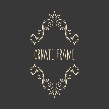 Süslü dekoratif çerçeve. Çiçek girdap deseni. Çerçeve güzelleşmek. Vintage sayfa dekorasyon. Düğün davetiyesi, tebrik kartı, tarihi bildirimi kartı kaydedin. Vektör.