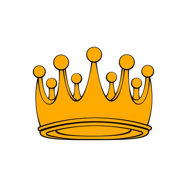 Royal ceremonial gold crown. Royal symbol. Decorative design element. Vector. — Stock Vector