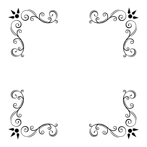 Cantos decorativos. Decoração de página. Elementos florais, fronteiras. Moldura de filigrana ornamentada. Convite de casamento, cartão de saudação, decoração da página. Vetor . — Vetor de Stock