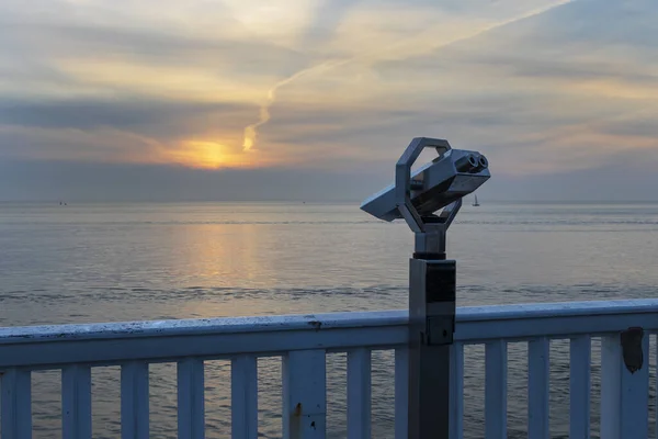 Beautiful Point View Landscape Sunset German North Sea Binoculars Schleswig — Stock Photo, Image