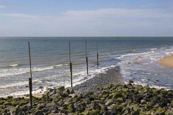 Plajă Coastă Nisip Marea Nordului Vlissingen Olanda — Fotografie, imagine de stoc