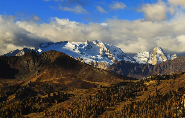 Italien Dolomites Montagnes Nuageux Jour Heure Coup — Photo