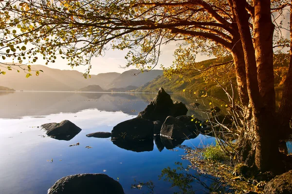 Lake Sanabria in Zamora Spanje Rechtenvrije Stockafbeeldingen