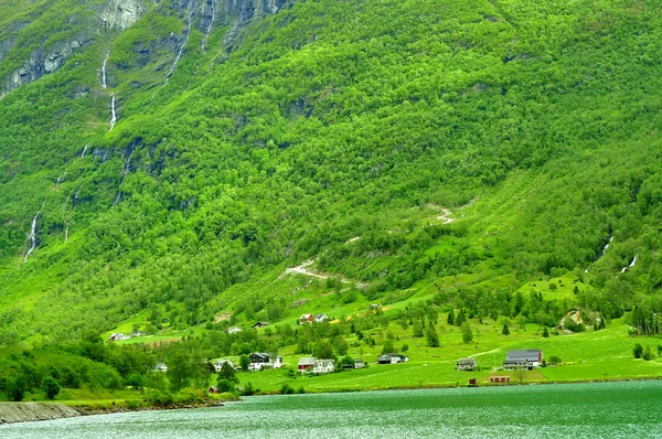 Landscapes of Norway with its mountains and green fields