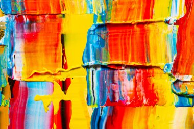 Soyut arkaplan. Yağlı akrilik boya. Kalın fırça darbeleri. Fotokopi alanı olan renkli resimler. Kitap kapağı posteri.