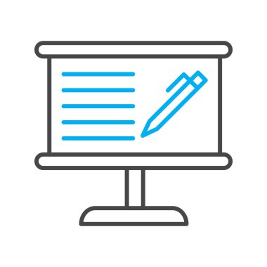  Sınav Simgesi Soyut Arka Gruplandırmada İzole Edildi