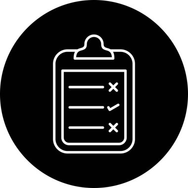 Sınama Listesi Simgesi Soyut Arka Grubunda İzole Edildi